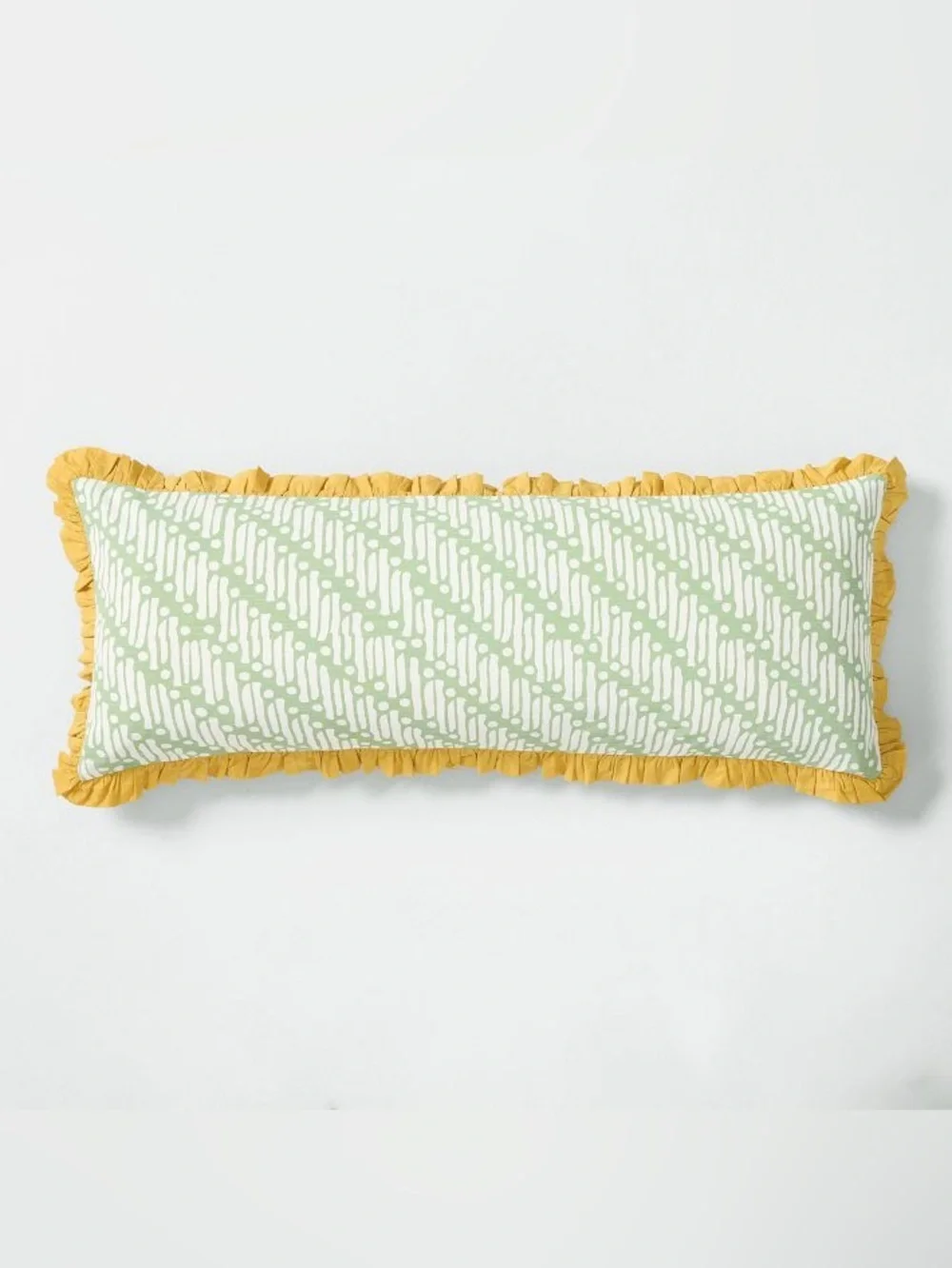 West Elm RHODE Batik Pillow Cover Fair Green 14x36 Lumbar Cotton